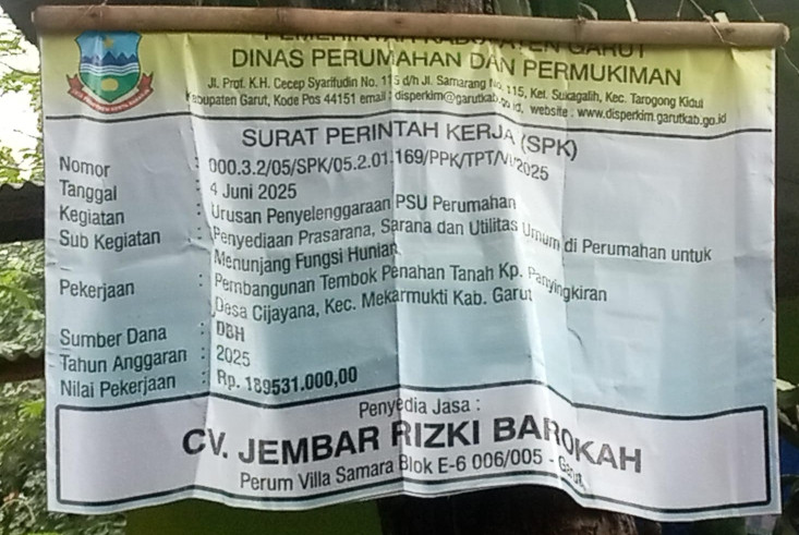 Klarifikasi Soal Pekerjaan TPT di Cijayana yang Diduga Asal-Asalan