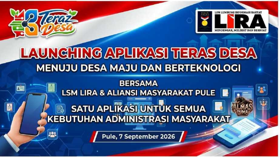 LSM LIRA Trenggalek Launching Aplikasi Teras Desa di Kecamatan Pule Permudah Akses Layanan Online Masyarakat Desa